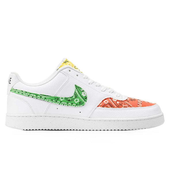 Nike court vision bianca con bandana giallo verde e arancione 