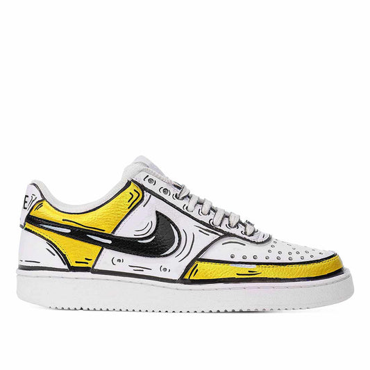 Nike Court Vision disegnate effetto fumetto colore giallo