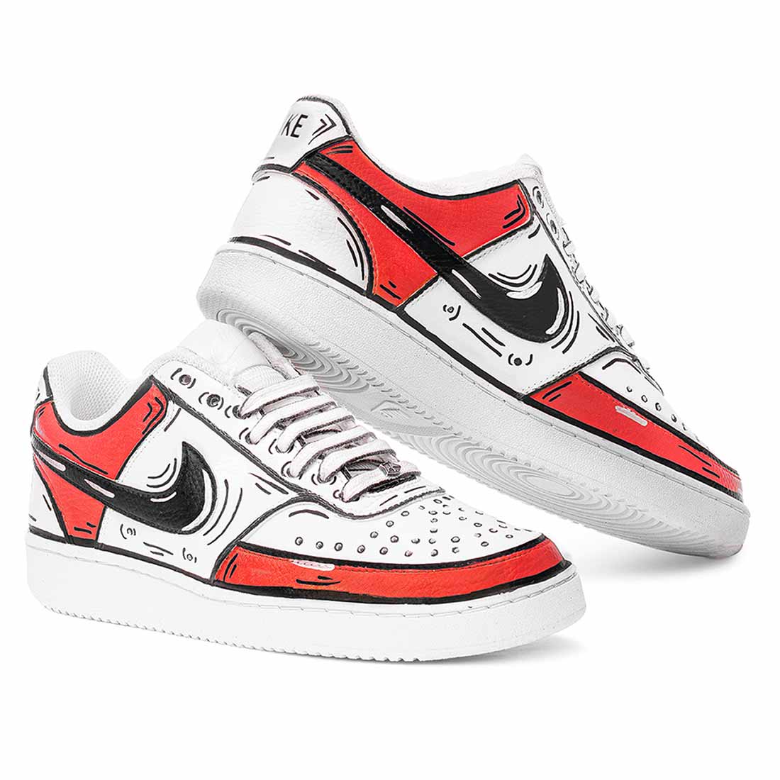Cartone Realizzare Scarpe Nike Court Cartoon Rosso