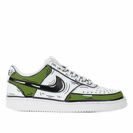Nike court vision effetto cartoon verde oliva