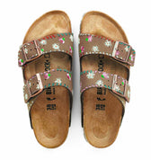 Personalizzazione Birkenstock Arizona Marroni con Fiorellini dipinti - Outlet