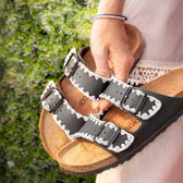 Personalizzazione Birkenstock Arizona Ricamate - Nere - Outlet