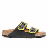 Personalizzazione Birkenstock Arizona nere con Ricamo Giallo - Outlet