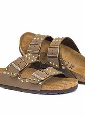 Personalizzazione Birkenstock Arizona con Borchie Oro - Marrone Mocca - Outlet