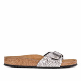 Sandali birkenstock madrid con glitter luccicosi argento