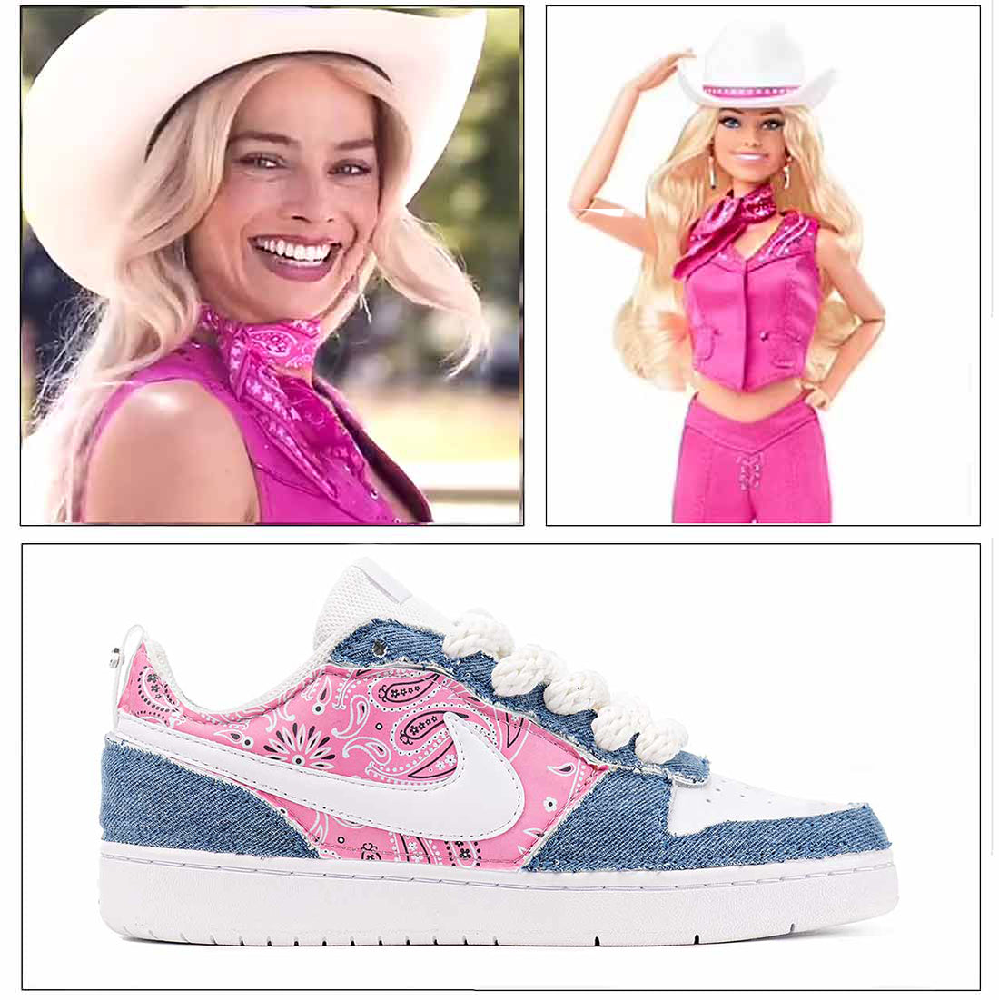Scarpe Barbie Country rosa fucsia con stelle