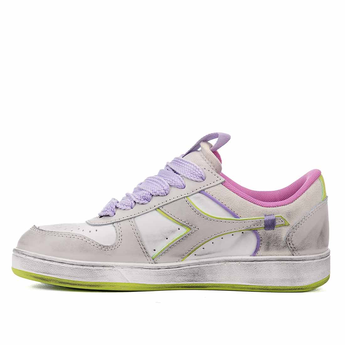 Scarpe diadora rosa verde e viola sporche