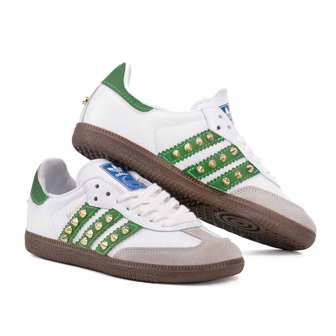 scarpe samba verde scuro con borchie