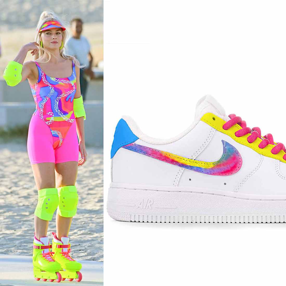 Sneakers barbie rollerblade Nike colori fluorescenti