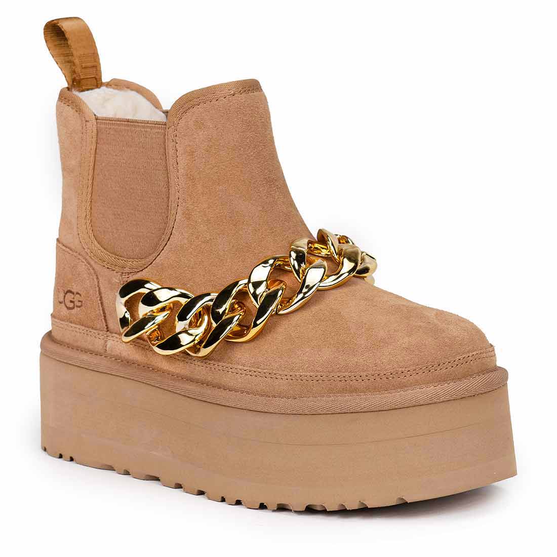 Stivaletti da donna UGG chelsea Neumel beige con catena