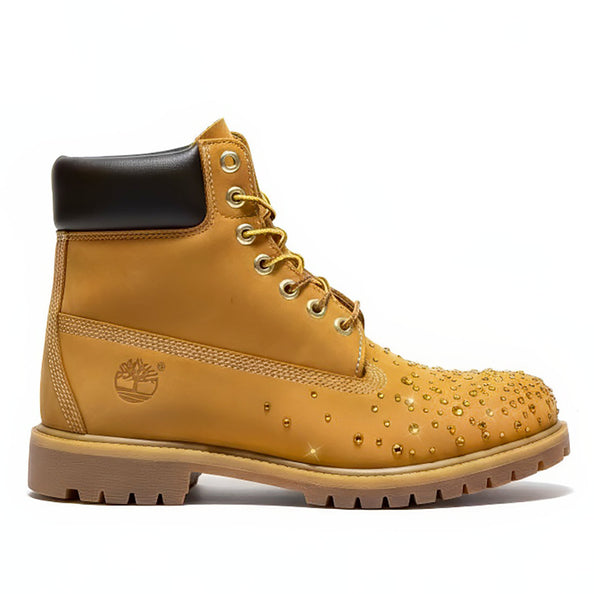 stivaletti timberland classici con strass gialli