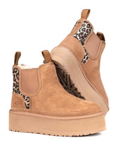 UGG platform con tessuto leopardato