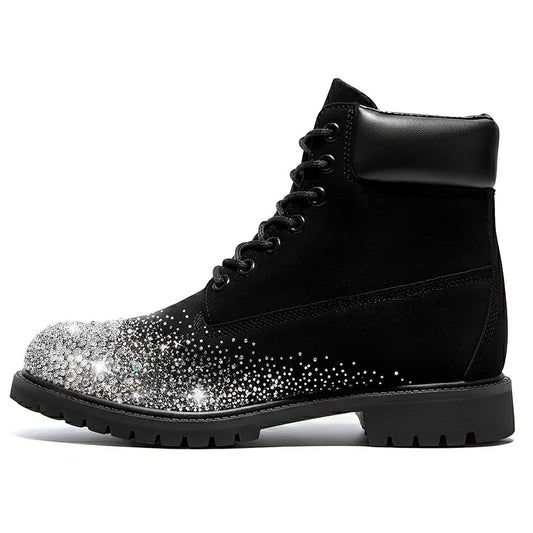stivali timberland con strass e diamanti