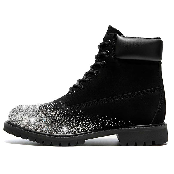 stivali timberland con strass e diamanti
