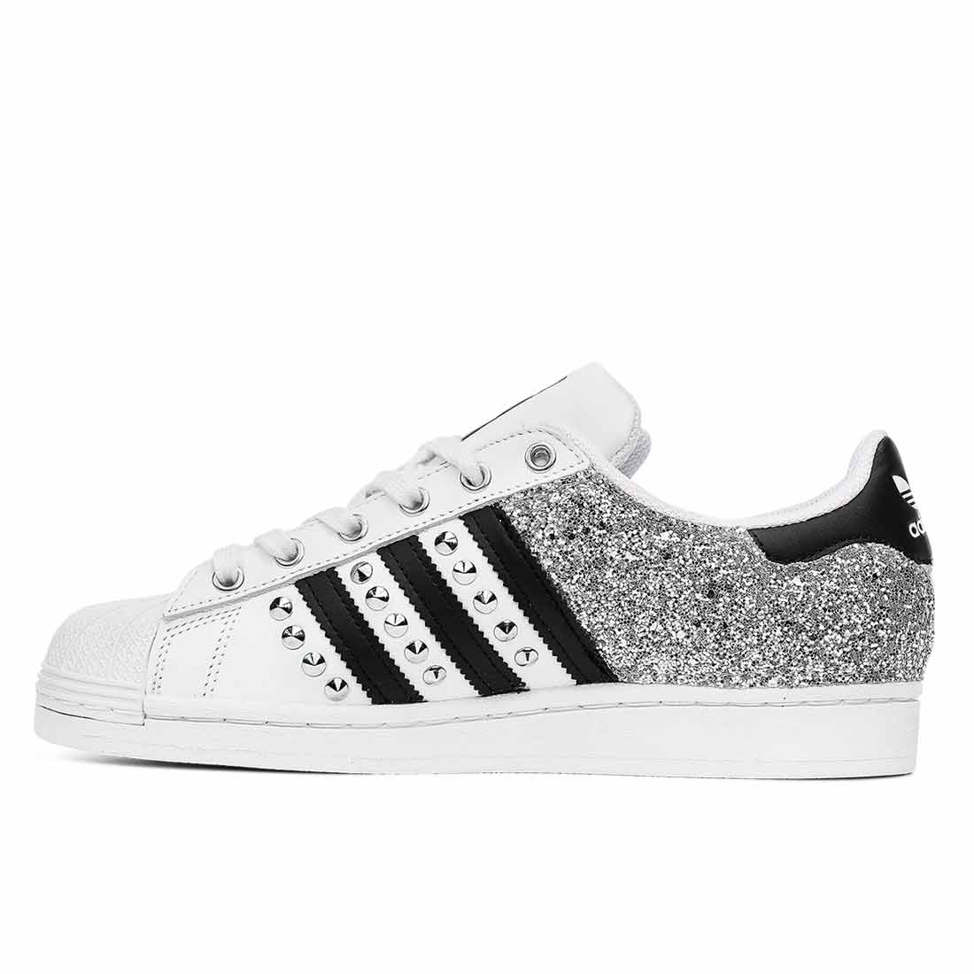 Adidas Superstar Borchiate con Glitter Argento - Outlet