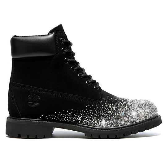 timberland nere con strass a cascata