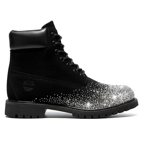 timberland nere con strass a cascata