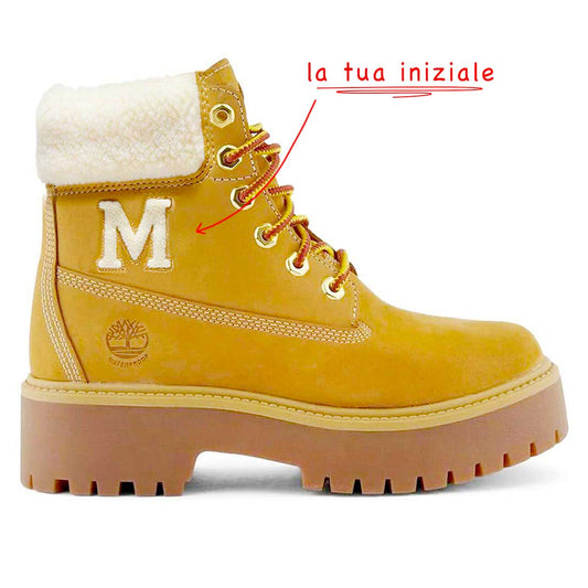timberland platform teddy con lettera personalizzata
