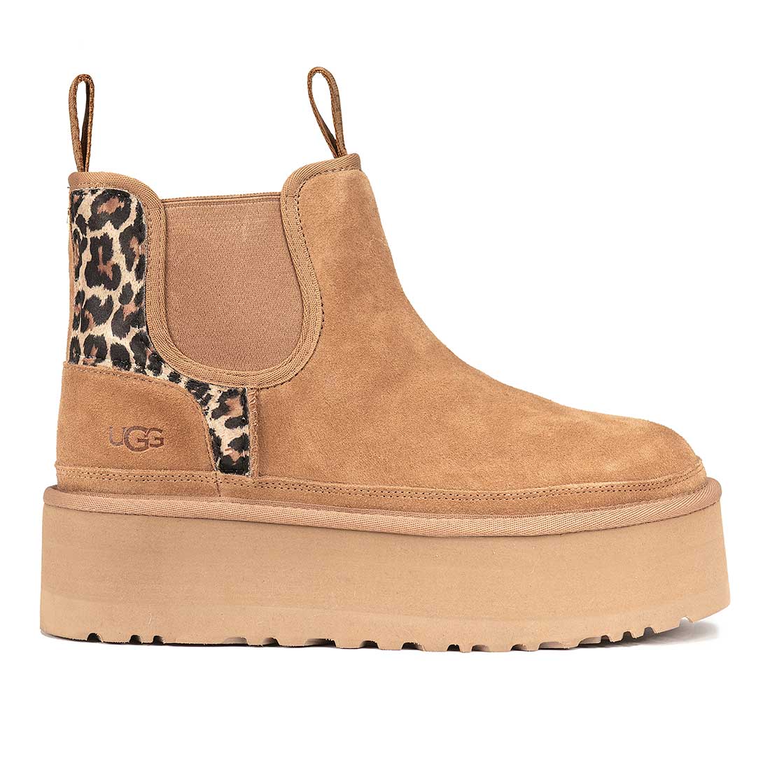 Stivali UGG Chelsea Neumel platform Chestnut leopardati