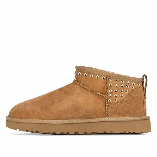 UGG marroni mini con borchie tonde dorate