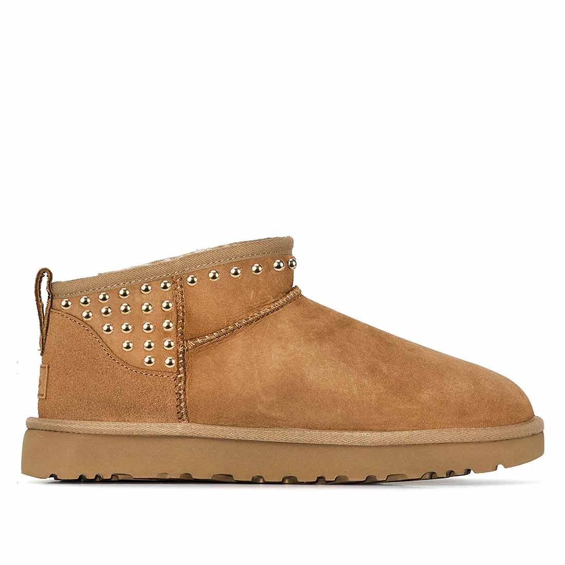 UGG ultra mini classic marroni con borchie oro tonde