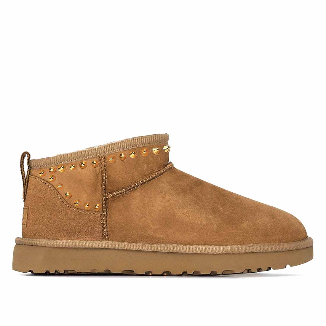 Ugg ultra mini marroni con borchie oro