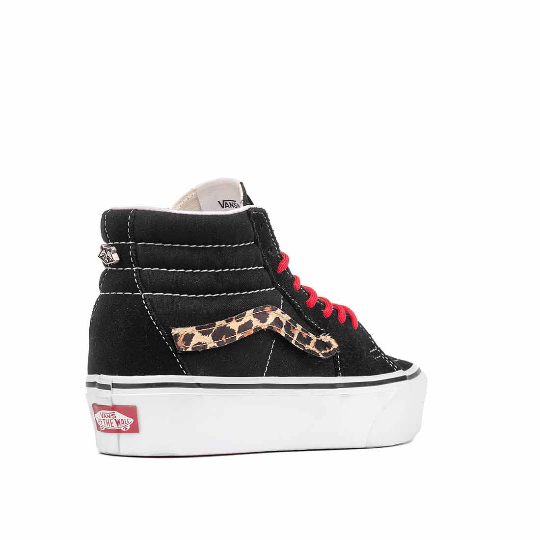 Vans alte animalier con lacci rossi