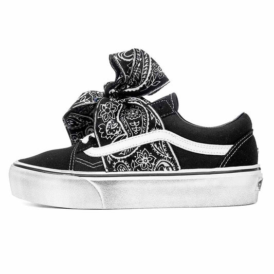 Scarpe vans platform nere con bandana nera