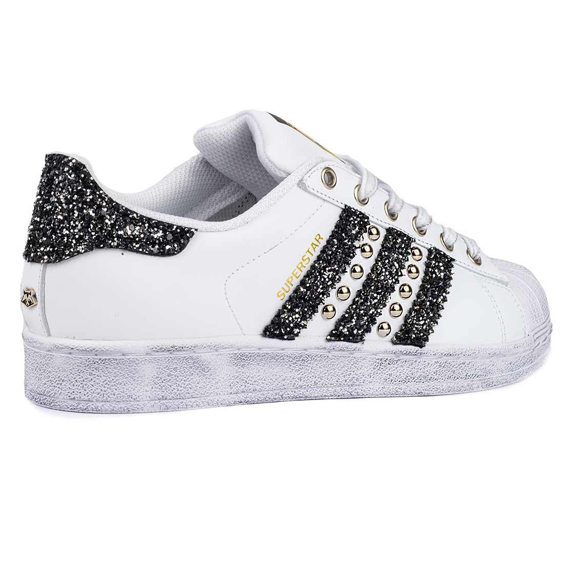 Adidas Superstar con Borchie e Glitter Nero - Outlet