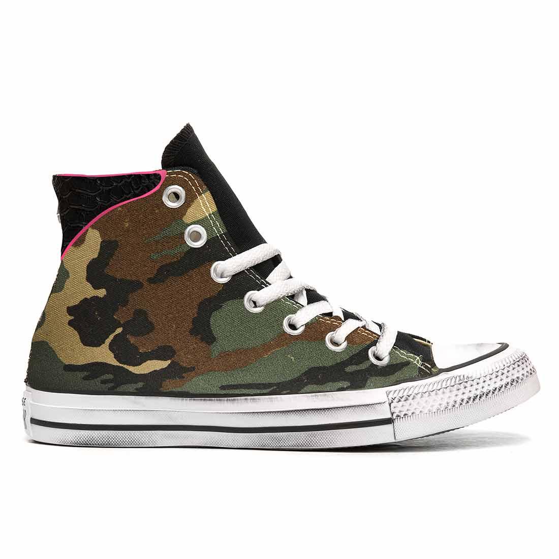 Converse All Star alte Militari Rosa Fluo - Outlet