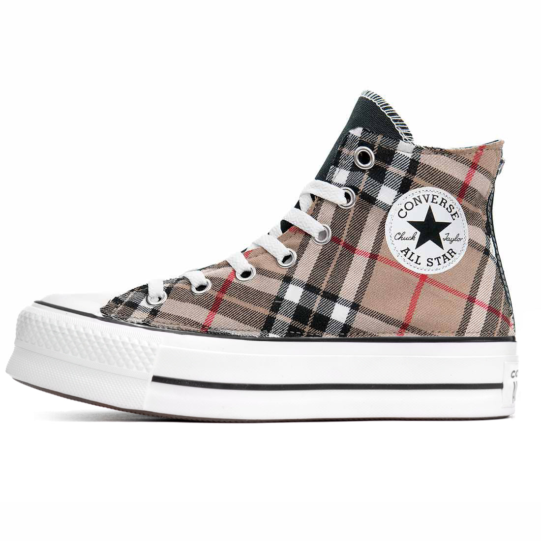 converse all star platform in tartan inglese