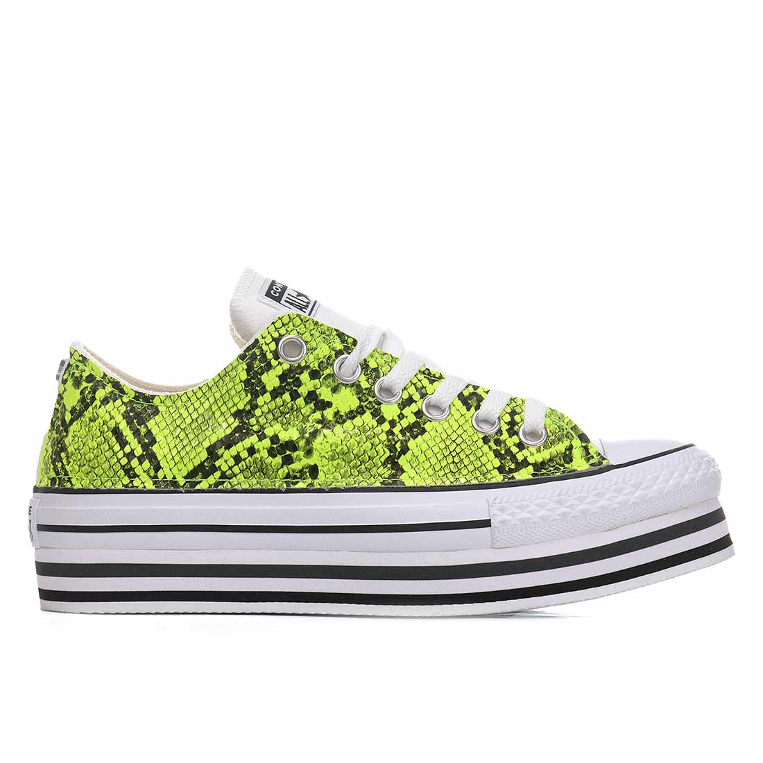 Converse All Star Basse Layer - Pitone Giallo Fluo - Scontate - Outlet