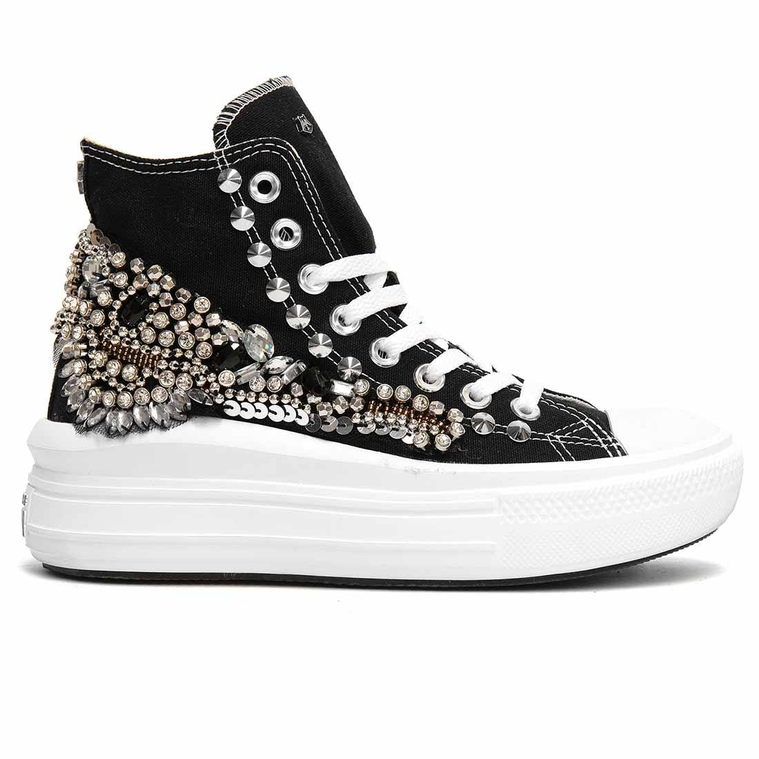 Converse All Star Alte Move con Gioielli - Nere - Outlet