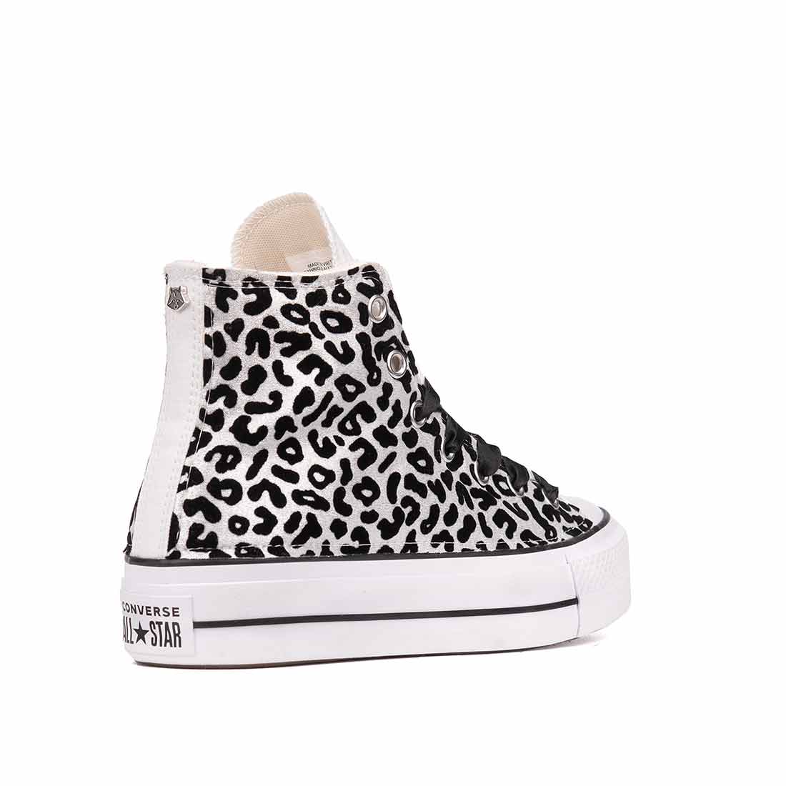 all star platform leopardato animalier argento con brillantini 