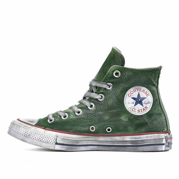 All star verdi effetto vintage stone washed