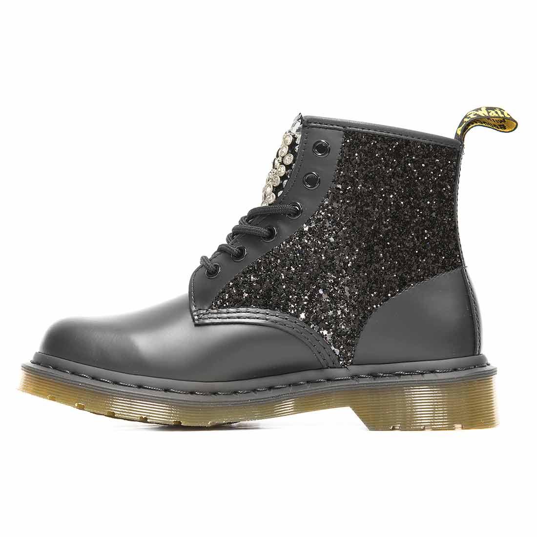 Personalizzazione Dr Martens Bassi 101 con Strass e Glitter Nero - Outlet