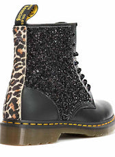 anfibi dr martens con brillantini e animalier maculati leopardati