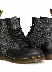 anfibi dr martens con brillantini grigio