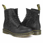 anfibi dr martens con brillantini neri eleganti