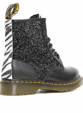 anfibi neri con glitter animalier zebrati