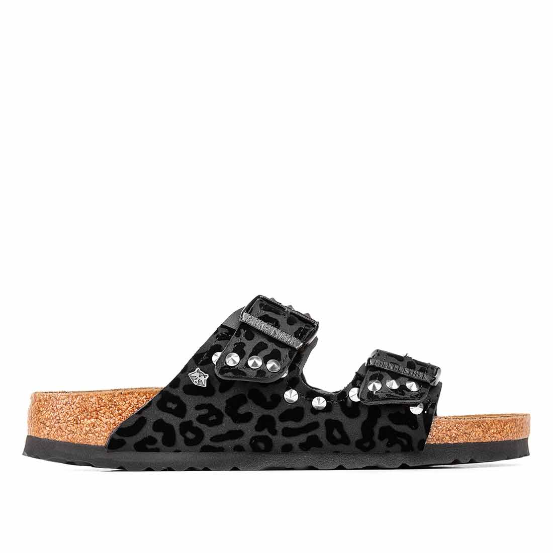 sandali birkenstock arizona leopardate nere