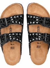 birkenstock arizona personalizzate leoaprdate nere con borchie argento