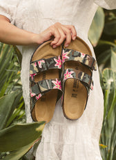 birkenstock estive arizona con camo e fiori