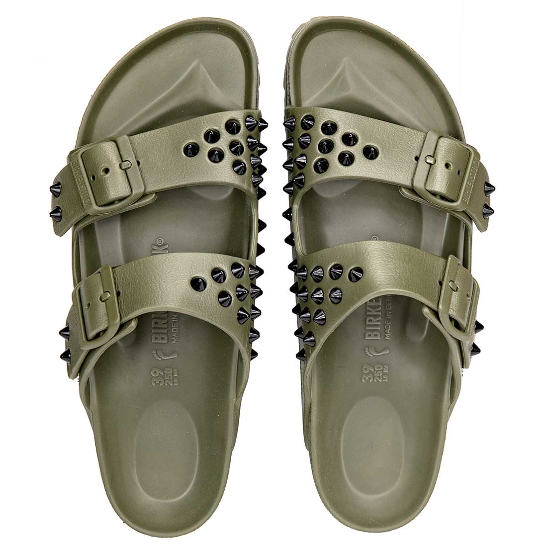 Birkenstock eva verde kaki con borchie nere