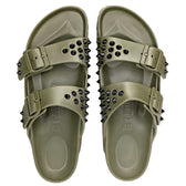 Birkenstock eva verde kaki con borchie nere