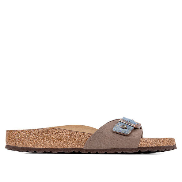 birkenstock Madrid mocca dettagli in tessuto denim 