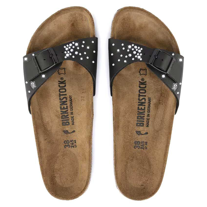birkenstock madrid color nero con strass