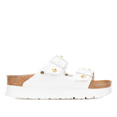 birkenstock papillio arizona bianche con borchie oro