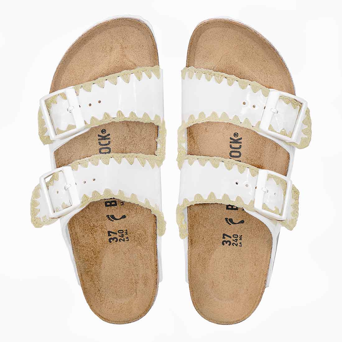 birkenstock papillio con ricamo color corda