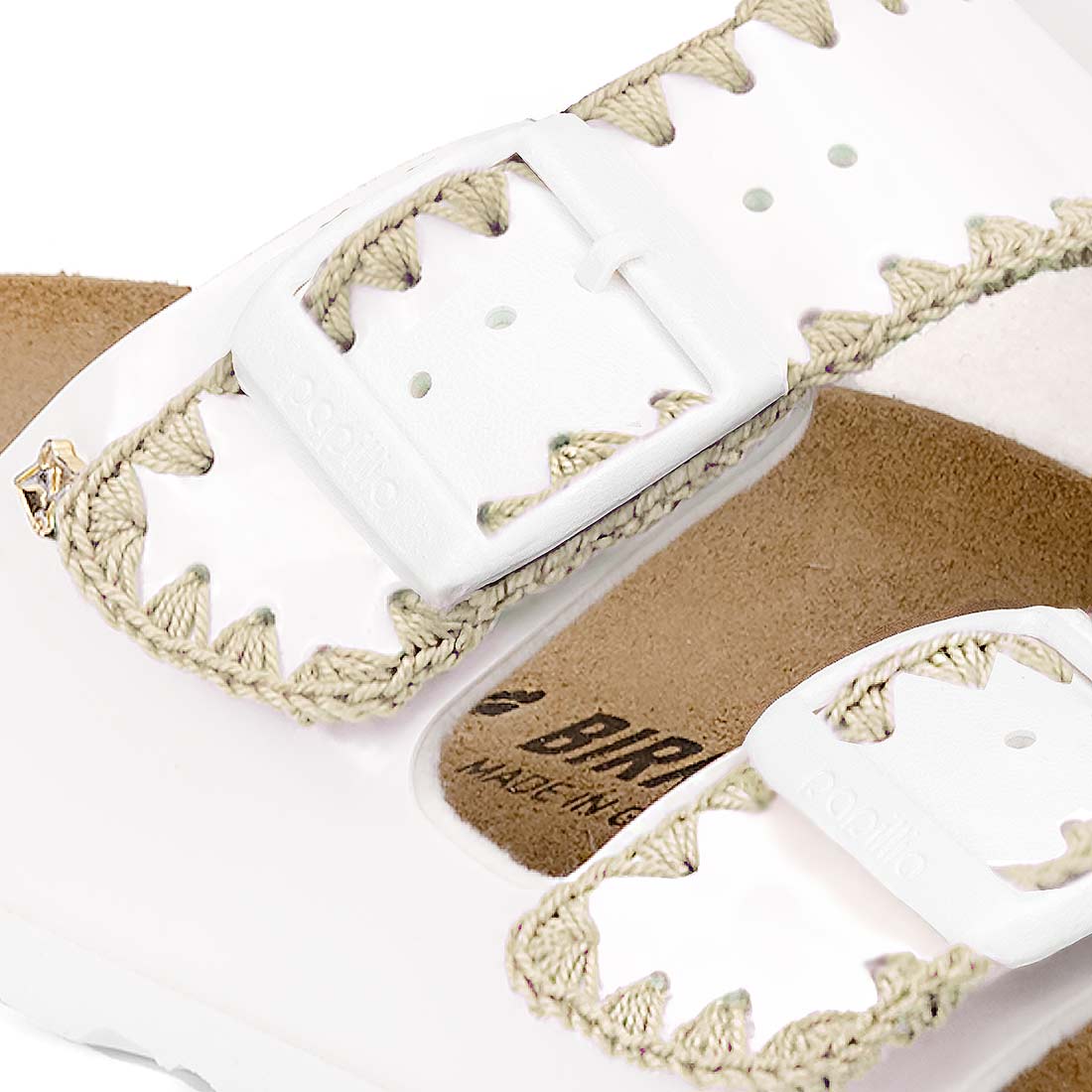 birkenstock platform bianche crochet beige